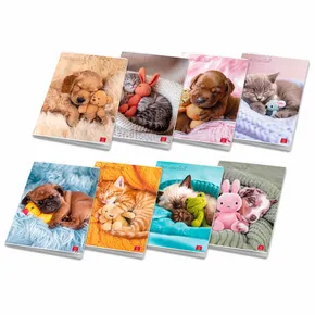 Schulheft Pigna Dolci Cuccioli A4, liniert, 40 Blatt, Motivmix
